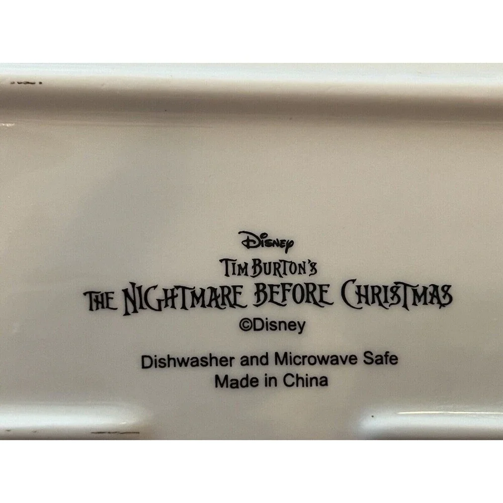 Disney Nightmare Before Christmas Color Ceramic Tray Platter Jack Sally Zero NEW